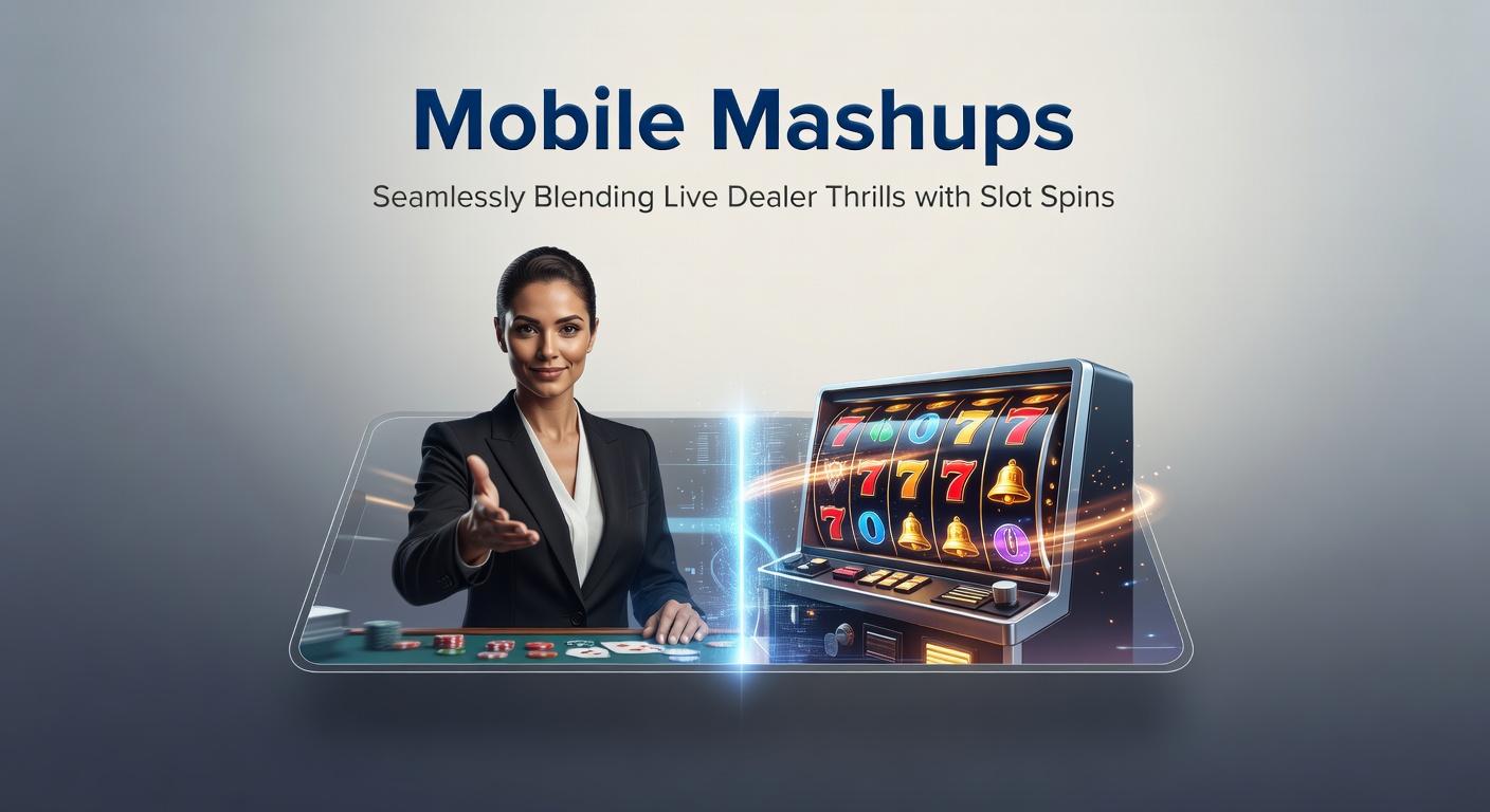 Close-up of a tablet interface featuring a live dealer blackjack game merged with colorful slot machine reels, highlighting touch-friendly mashup controls and real-time syncing