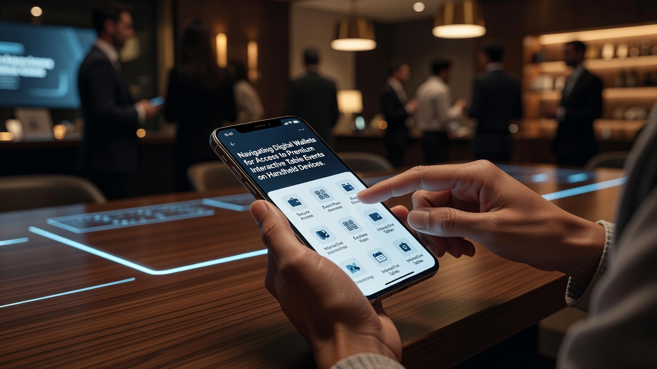 Close-up of a mobile screen showing wallet balance confirmation before entering a premium table event