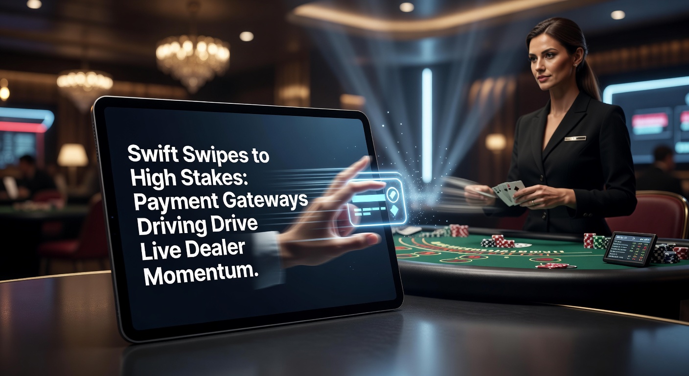Digital illustration showing a mobile phone swipe activating a live dealer blackjack table with high-stakes chips stacking up seamlessly